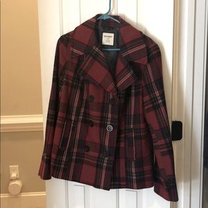 Old Navy Plaid Pea Coat